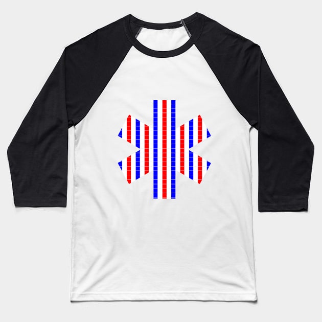 US flag colored asterisk Baseball T-Shirt by MICRO-X